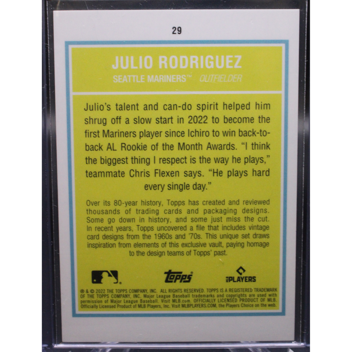 2022 Topps - Julio Rodriguez 29 - Black /75