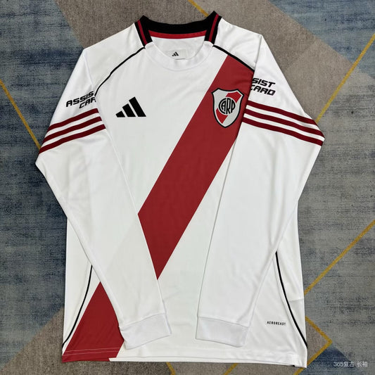River Plate Jersey 25/26 Home Long Sleeves Football Kit Soccer Jersey