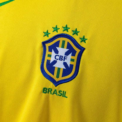 Brazil Jersey 2004 Home Retro Football Kit Long Sleeves Soccer Shirt