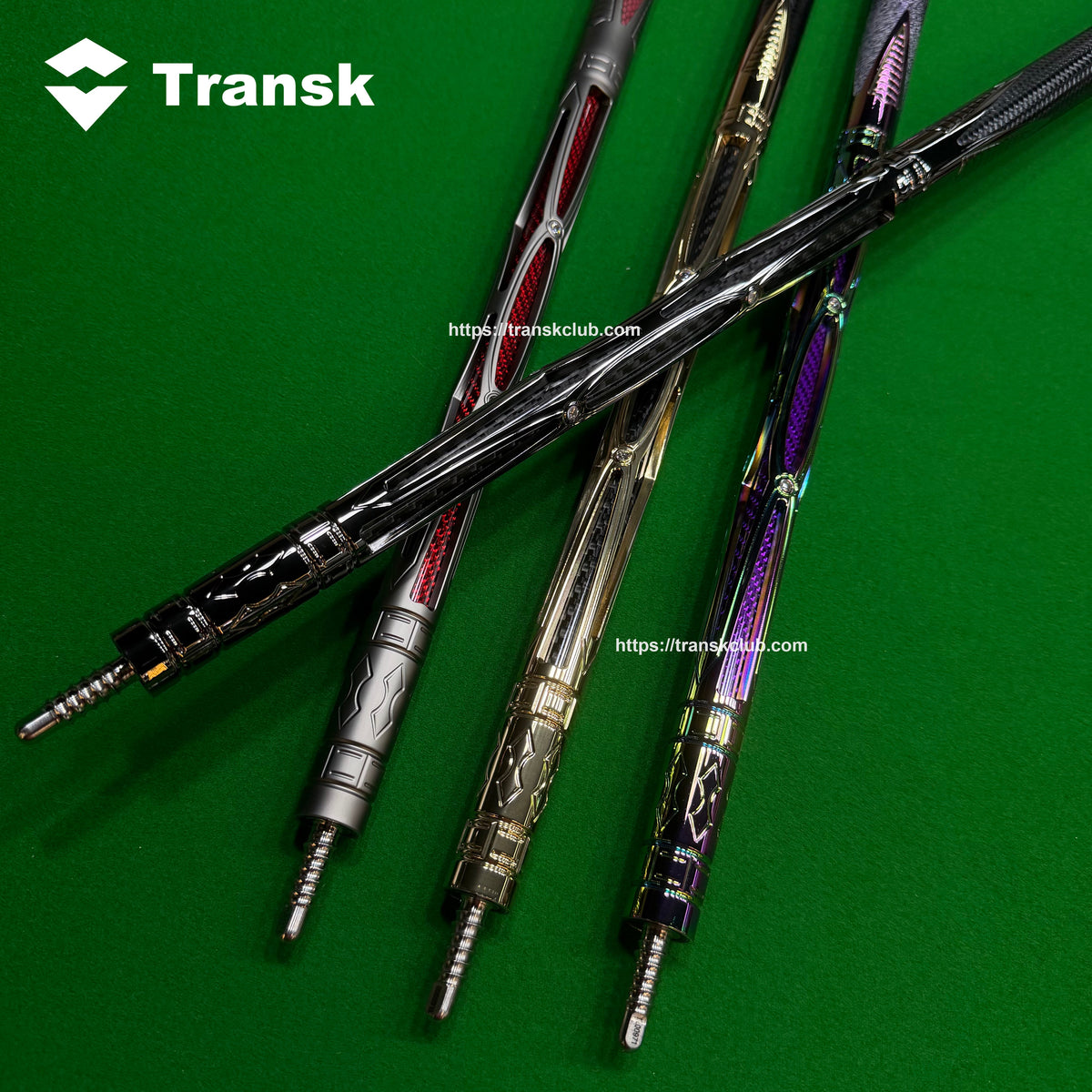 Transk Metal Carbon Fiber Pool Cue Case Set - 10.5/11.8/12.5mm Tip, Adjustable Weight, Gold/Red/Purple Options, Professional Billiard Stick for Advanced Players