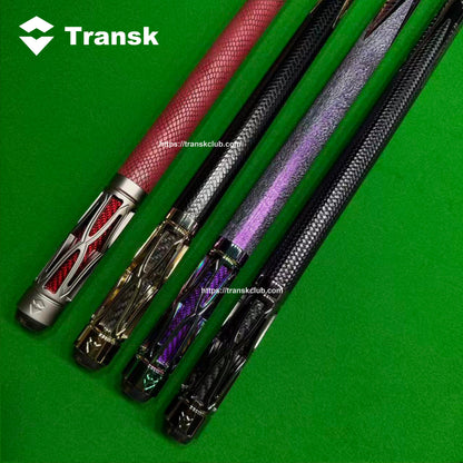 Transk Metal Carbon Fiber Pool Cue Case Set - 10.5/11.8/12.5mm Tip, Adjustable Weight, Gold/Red/Purple Options, Professional Billiard Stick for Advanced Players