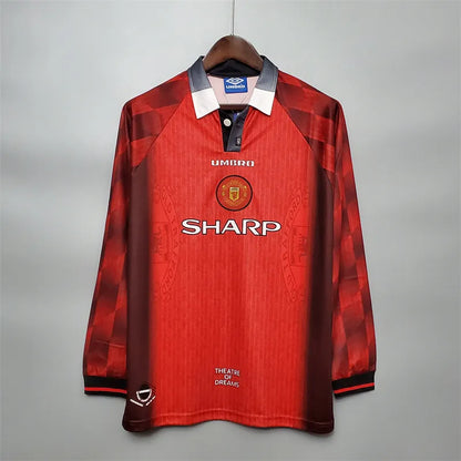 Manchester United Jersey Home Kit 1996 Retro Long Sleeves Football Team Soccer Shirt
