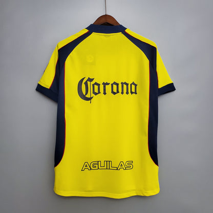 Retro Club America Jersey 2001-02 Home Yellow Football Kit Soccer Jersey