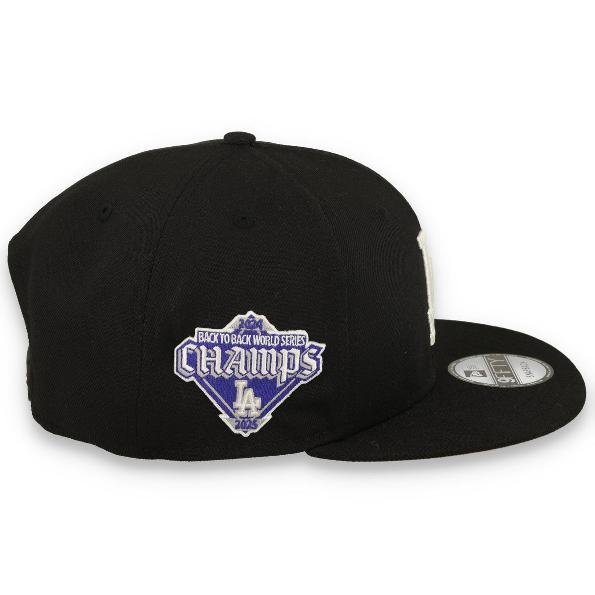 New Era Los Angeles Dodgers 2025 World Series Side Patch 9FIFTY Snapback Hat-Black/White