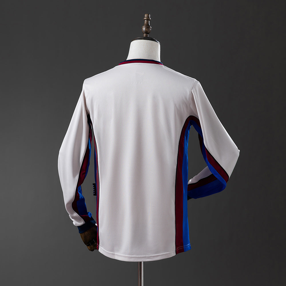 Barcelona Jersey 1998-01 Away Retro Football Kit Long Sleeves