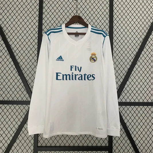 Retro Real Madrid Home Kit 17/18 Long Sleeves football Jersey