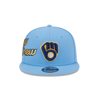 New Era Milwaukee Brewers City Connect Icon 9Fifty Snapback Hat-Light Blue