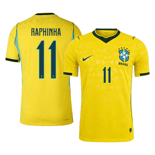 RAPHINHA #11 Mens Brazil World Cup Home Jersey 2026 - Player Version (Slim Fit)