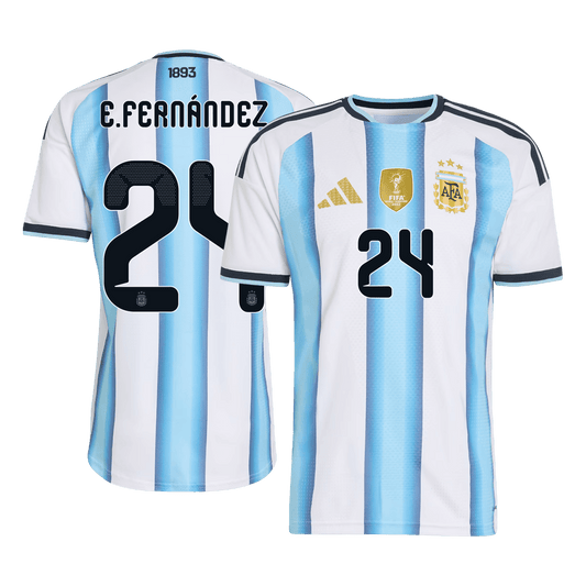 E. FERNÁNDEZ #24 Mens Argentina World Cup Home Jersey 2026 - Player Version (Slim Fit)