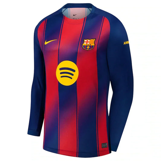 Nike Men's FC Barcelona Home Stadium Long Sleeve Dri-FIT Soccer Jersey 25/26