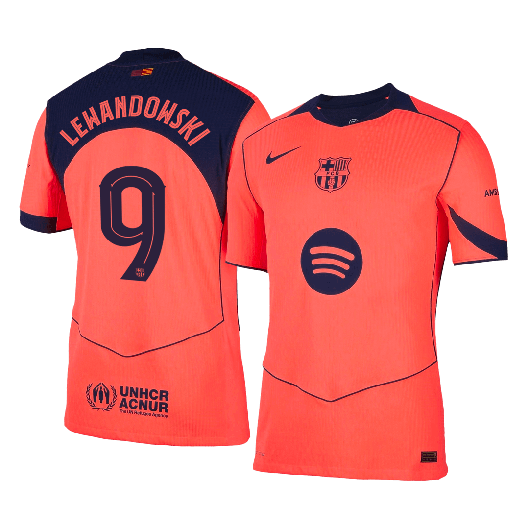 LEWANDOWSKI #9 Mens Barcelona Third Jersey 2025/26 UCL - Player Version (Slim Fit)