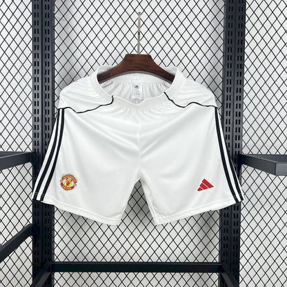 Manchester United Shorts 25/26 Home White Football Kit Soccer Shorts