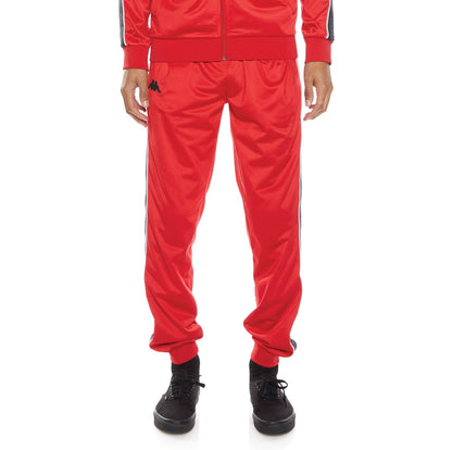 KAPPA LOGO TAPE ALIC 2 TRACKPANTS - RED BLACK GREY