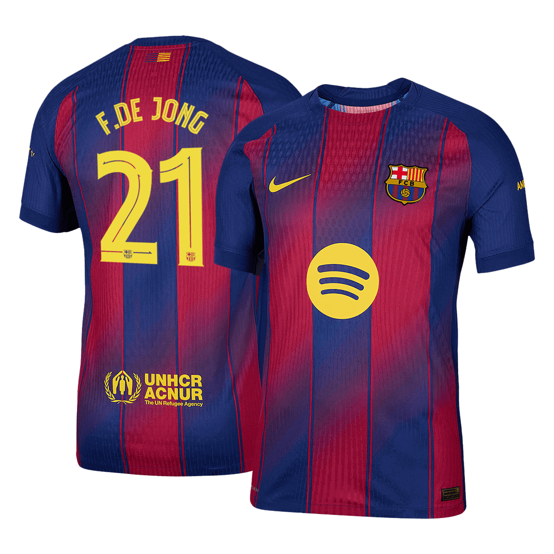 F.DE JONG #21 Mens Barcelona Home Jersey 2025/26 UCL - Player Version (Slim Fit)