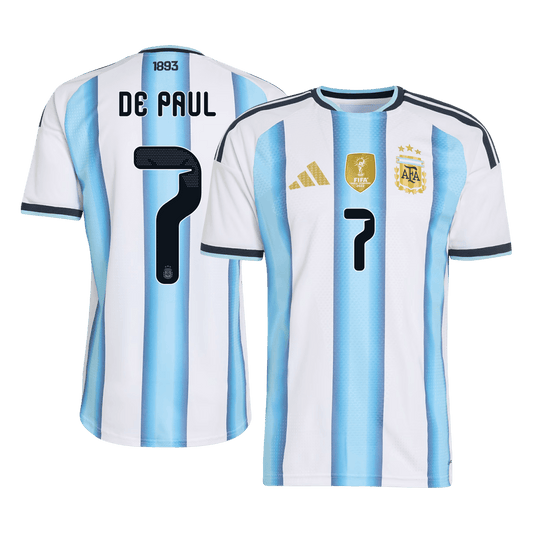 DE PAUL #7 Mens Argentina World Cup Home Jersey 2026 - Player Version (Slim Fit)