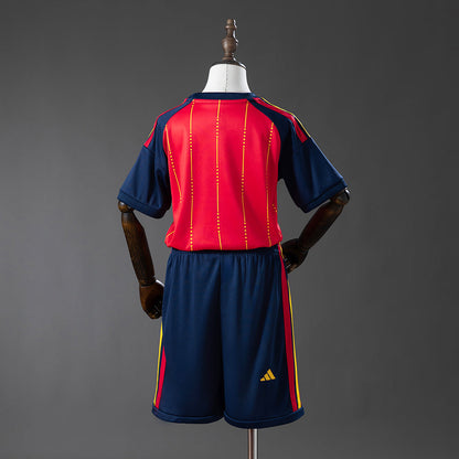 2-Star Kids Spain Home Jersey 2026 World Cup Champion Football Kit Soccer Shirt