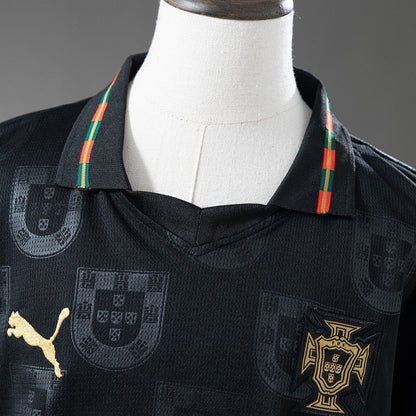 Kids Portugal Jersey 25/26 Black Football Kit