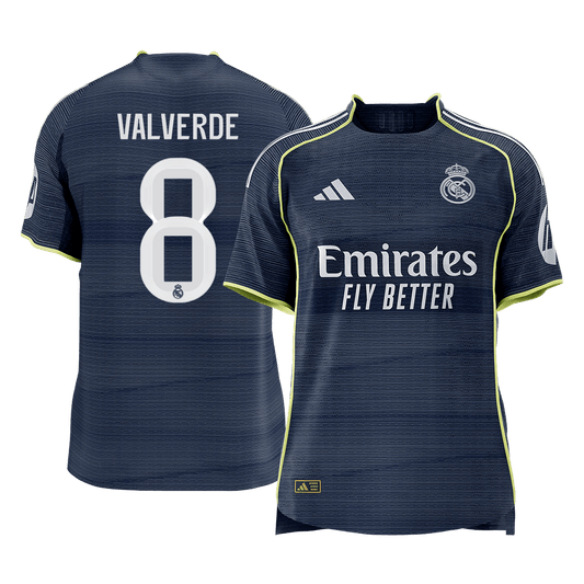 VALVERDE #8 Mens Real Madrid Away Jersey 2025/26 - Player Version (Slim Fit) [PREMIUM]