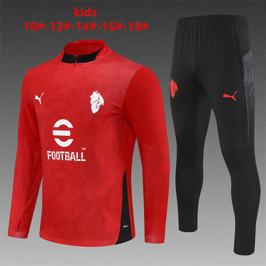 Kids AC Milan Training Tracksuits 25/26 Football Kit Soccer Jersey