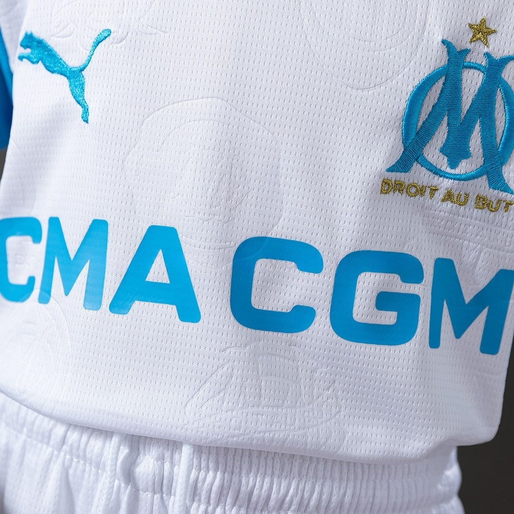 Kids Marseille Jersey 25/26 Home Football Kit