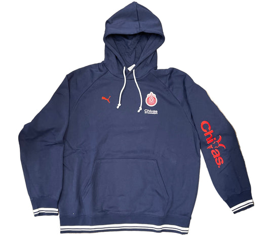PUMA Men's Chivas Guadalajara Culture Pullover Hoodie 2025 - Navy-White