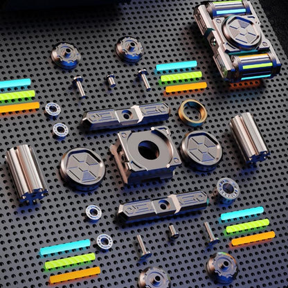 IronTrack Glow-in-Dark Metal Fidget Spinner - Zinc Alloy Tank Design with Moving Tracks EDC
