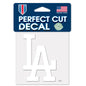 Los Angeles Dodgers Perfect Cut White Decal 4" x 4"