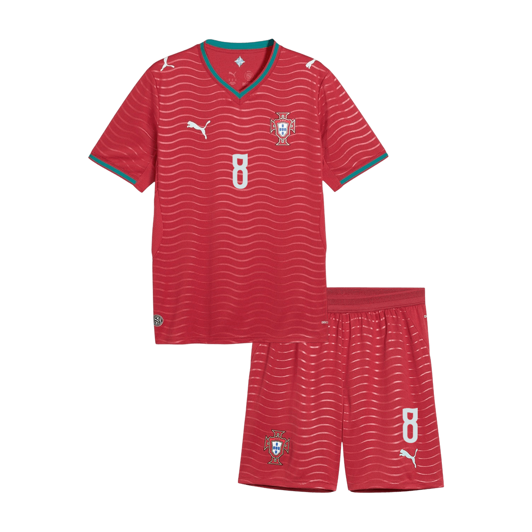 B. FERNANDES #8 Kids Portugal World Cup Home Kit 2026 [PREMIUM]