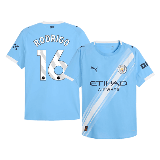 RODRIGO #16 Mens Manchester City Home Jersey 2025/26 - Player Version (Slim Fit)