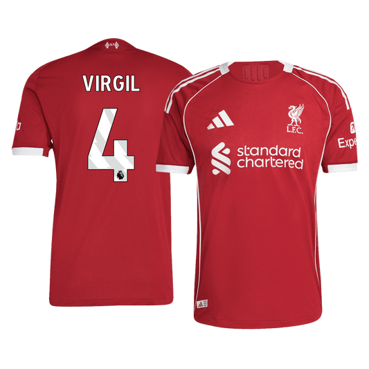 VIRGIL #4 Mens Liverpool Home Jersey 2025/26 - Player Version (Slim Fit)
