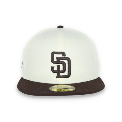 New Era San Diego Padres Patch Throwback 1998 World Series Patch 59FIFTY Fitted Ivory Hat-1