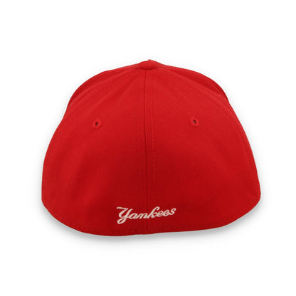 New Era New York Yankees Poly 39THIRTY M-Crown A-Frame Stretch Fit Hat-Scarlet
