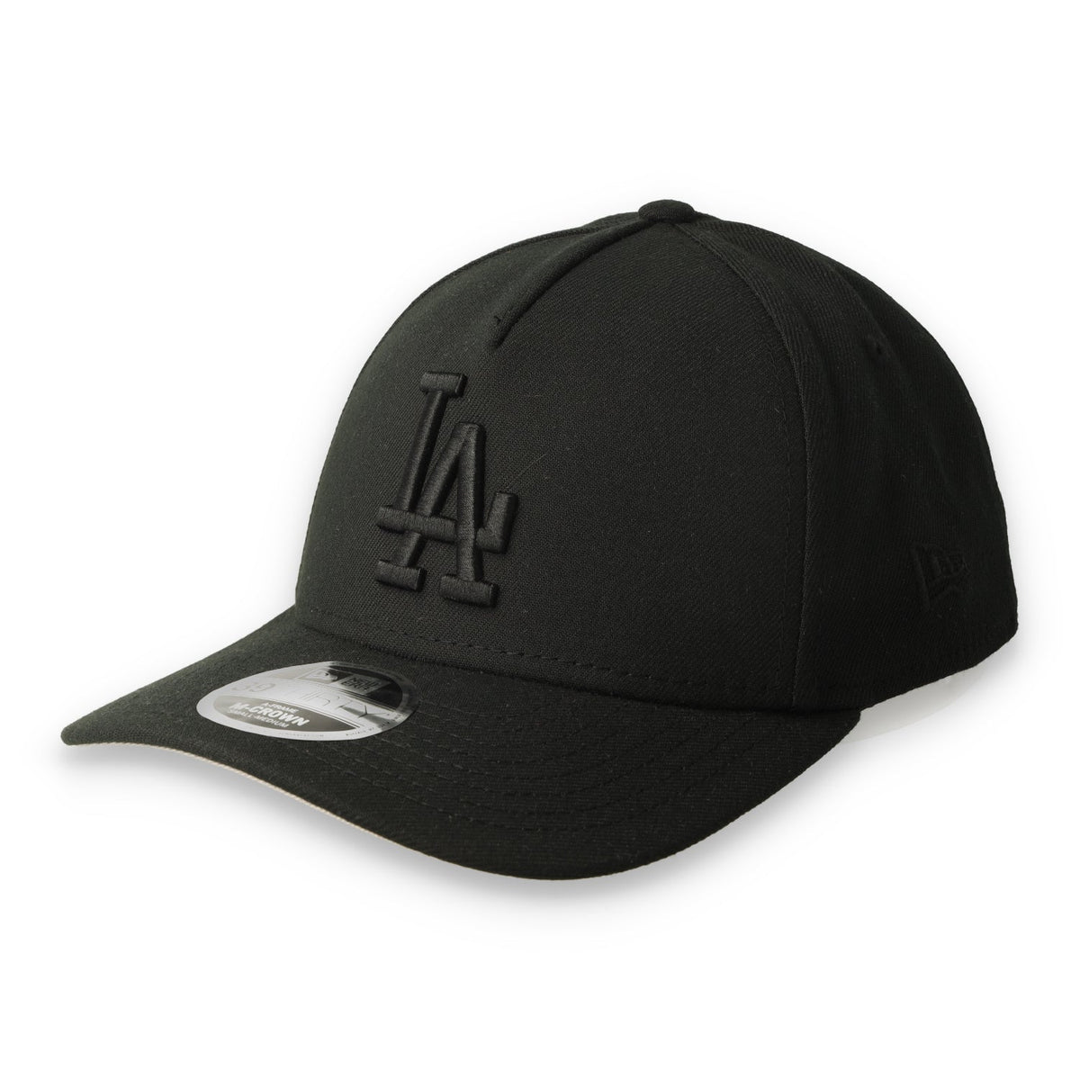 New Era Los Angeles Dodgers 39THIRTY M-Crown A-Frame Stretch Fit Hat-Black/Black