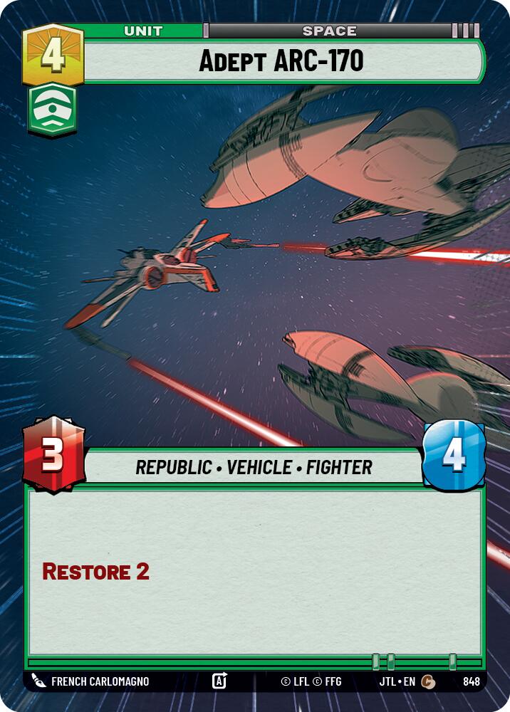Adept ARC-170 (848) (Hyperspace Foil) (848) [Jump to Lightspeed]