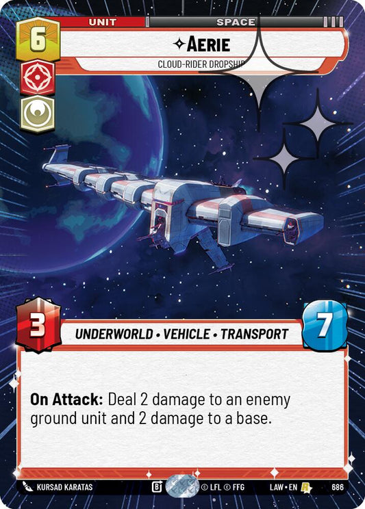 Aerie - Cloud-Rider Dropship (686) (Hyperspace Foil) (686) [A Lawless Time]