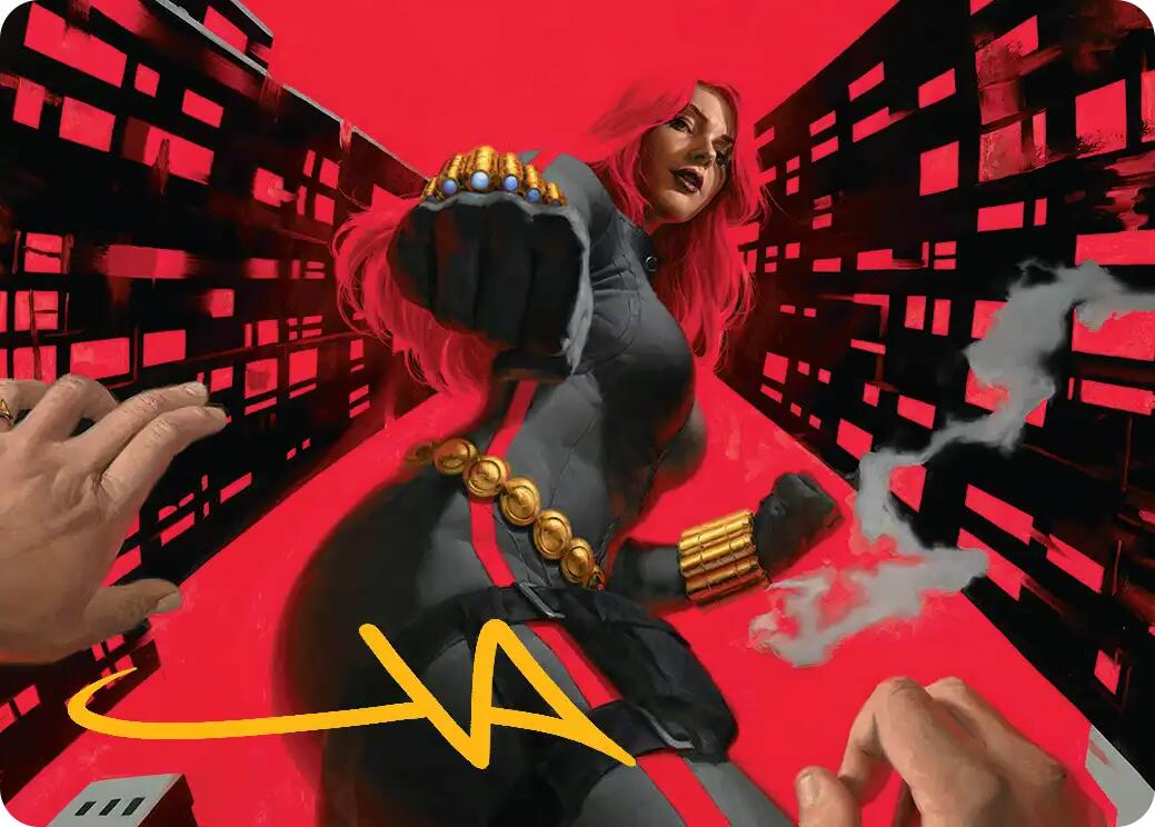 Black Widow, Deadly Hunter Art Card (Gold-Stamped Signature) [Marvel Super Heroes Art Series]