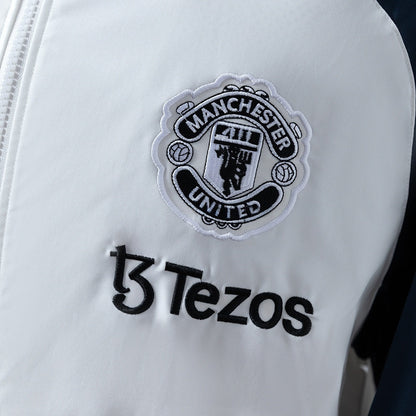 Manchester United Windbreaker 2025-26 White Football Soccer Jacket