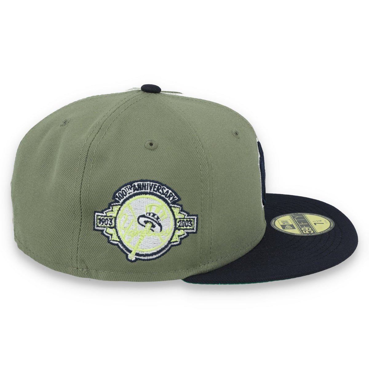 New Era New York Yankees 100th Anniversary Side Patch 59FIFTY Fitted Hat- Olive Green
