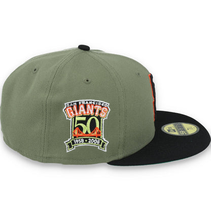 New Era San Francisco Giants 50th Anniversary Side Patch 59FIFTY Fitted Hat- Olive Green