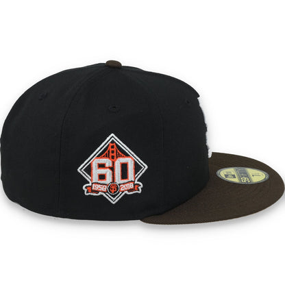 New Era San Francisco Giants 60th Anniversary Side Patch 59IFTY Fitted hat-Black/Brown