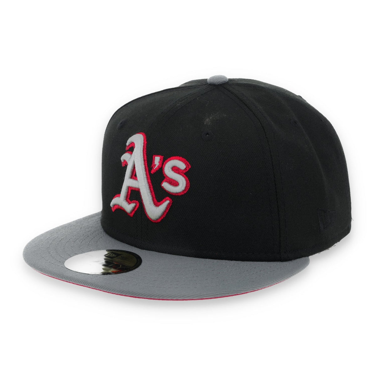 New Era Oakland Athletics 50th Anniversary Series Side Patch Metallic 59FIFTY Fitted Hat- Black/Grey/Red