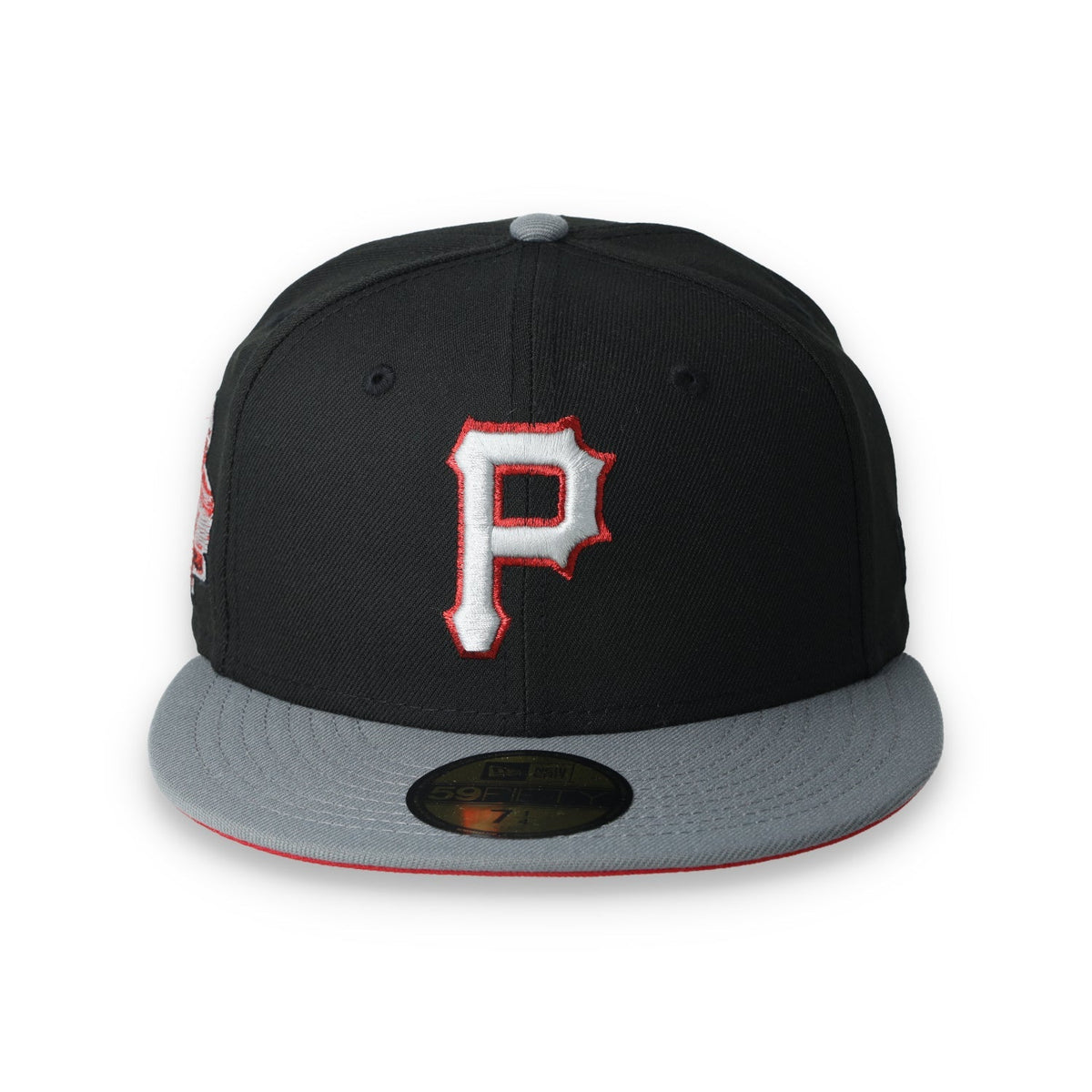 New Era Pittsburgh Pirates World Series Side Patch Metallic 59FIFTY Fitted Hat- Black/Grey/Red