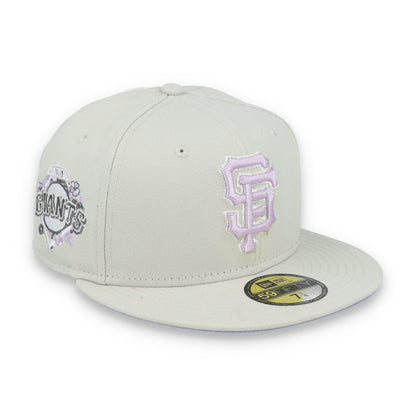 New Era San Francisco Giants Floral Side Patch 59FIFTY Fitted Hat-Stone/Lavender