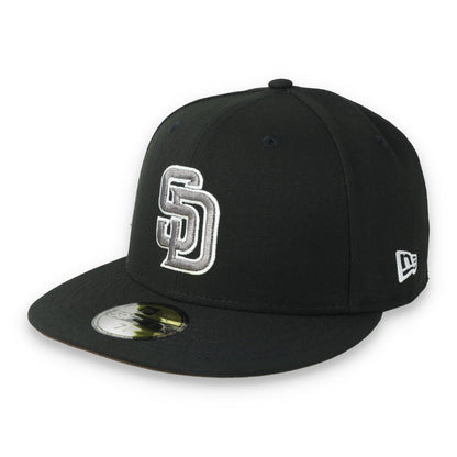 New Era San Diego Padres 25th Anniversary Side Patch 59FIFTY Fitted Hat-Metallic Grey/Black
