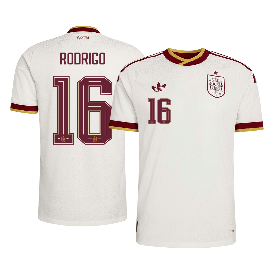 RODRIGO #16 Mens Spain World Cup Away Jersey 2026 - Player Version (Slim Fit)