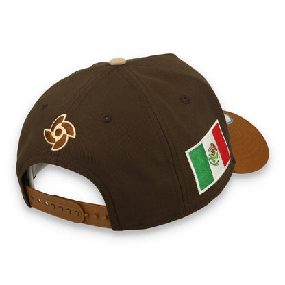 New Era Mexico WBC 9FORTY A-Frame Snapback Hat-Walnut brown