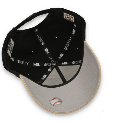 New Era San Francisco Giants 9FORTY A-Frame Snapback Hat-Black/Camel