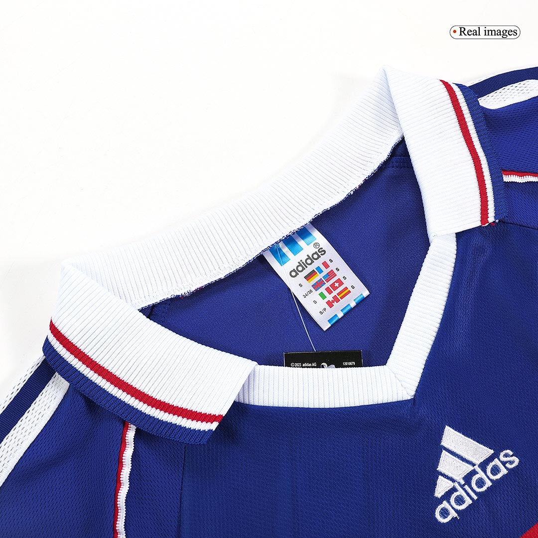 Retro ZIDANE #10 1998 Mens France World Cup Home Jersey