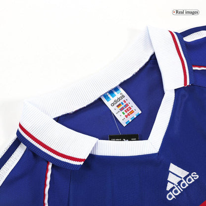 Retro ZIDANE #10 1998 Mens France World Cup Home Jersey