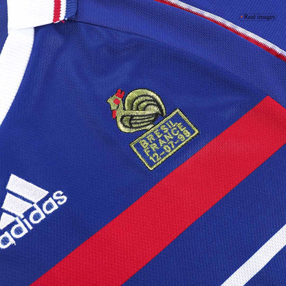 Retro ZIDANE #10 1998 Mens France World Cup Home Jersey